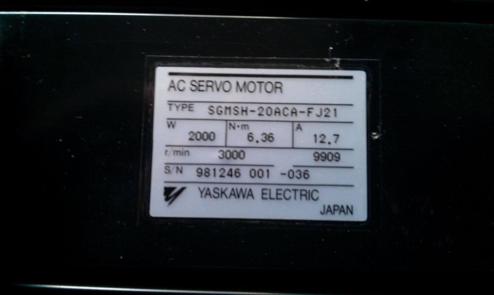 全新原装安川SGMSH-20ACA-FJ21   议价