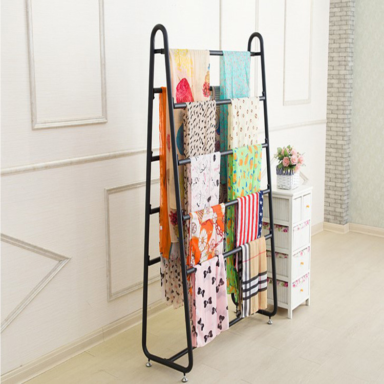 創意鐵藝圍巾架子絲巾展示架服裝店落地皮帶陳列架毛巾貨架 包郵