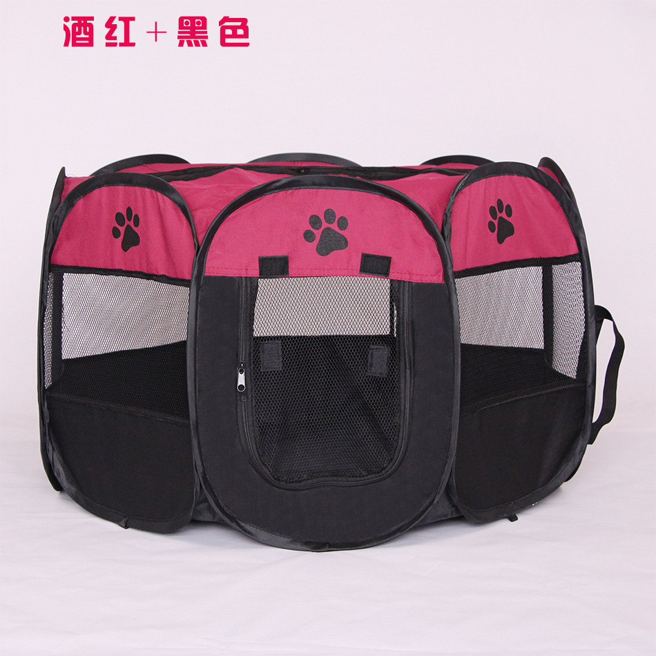 En stock plegable octogonal valla para mascotas Oxford tela resistente a mordeduras resistente a los arañazos jaula de la perrera del gato Sala de entrega de mascotas tienda al por mayor
