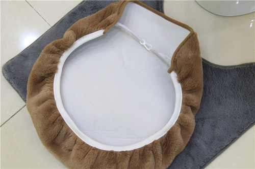 Wholesale winter cartoon cute squinting sheep thickened toilet mat toilet seat floor mat three-piece set