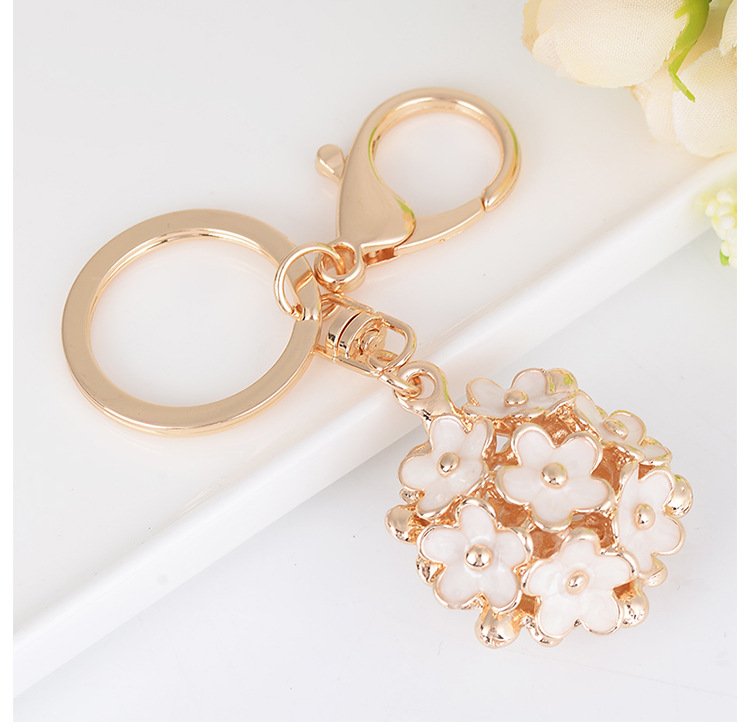 Party, Shopping Occasion Lady Floral Ball Alloy Women's Bag Pendant Keychain