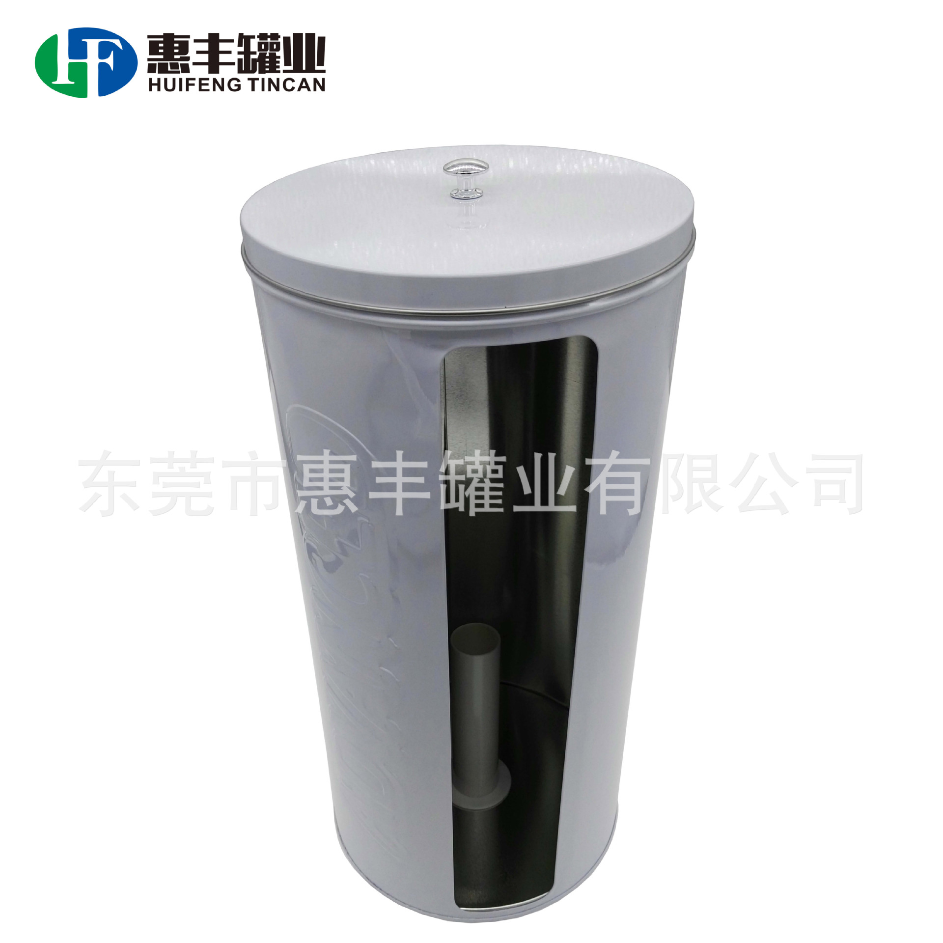 定制马口铁高身圆罐 厨房吸水纸巾罐 带手柄铁罐储物铁盒 洋酒罐