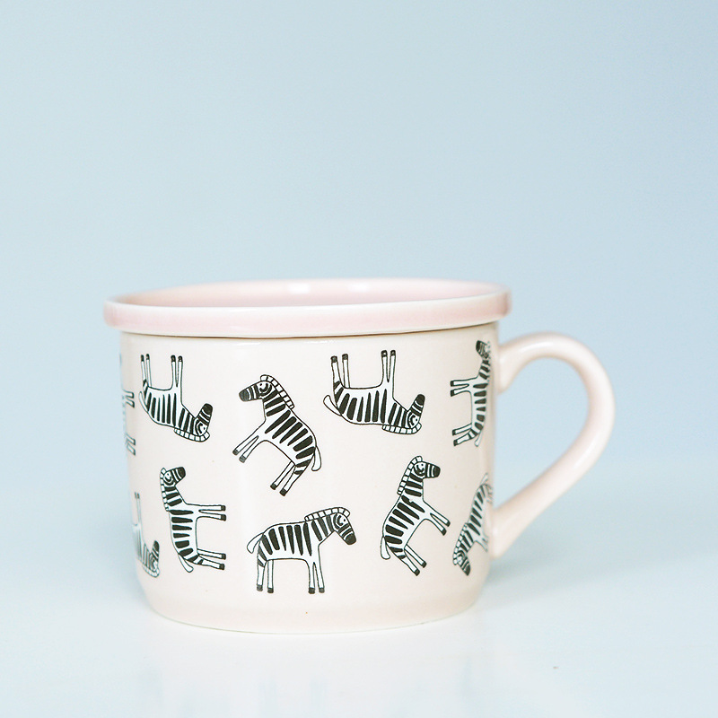 Taza de leche de dibujos animados para niños taza de cerámica creativa taza de café taza de animales taza de desayuno impresa logotipo