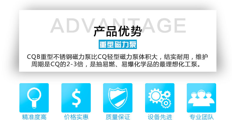 CQB不锈钢磁力泵产品优势