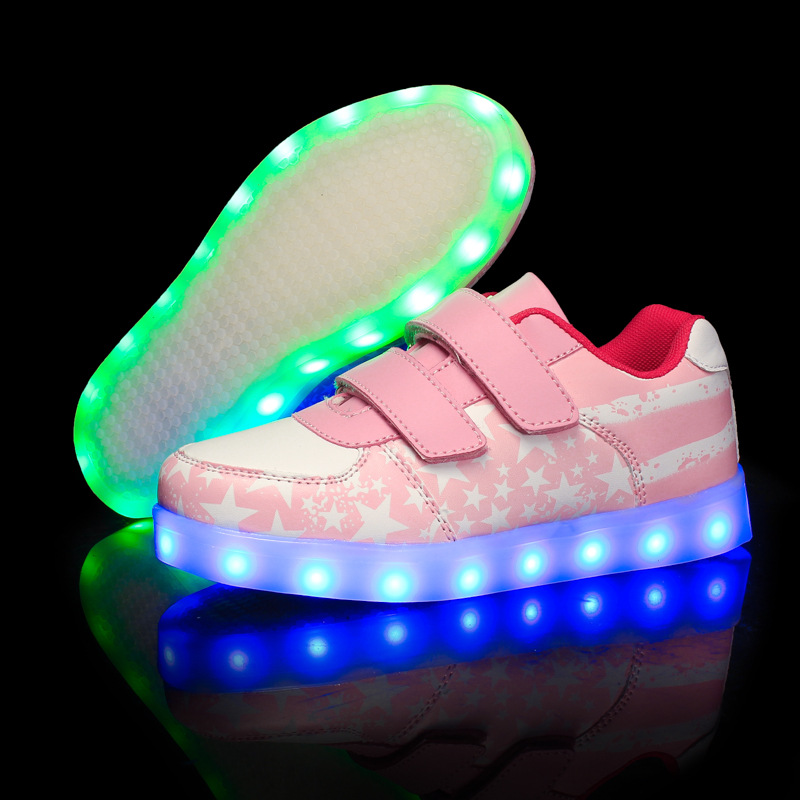 Cross-border sourcing 2018 New shoes LED Colorful lights shoes usb Luminous shoes children Ghost trot leisure time skate shoes