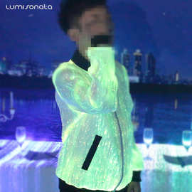 2020春秋款发光外套 led爆款发光棒球服 欧美时尚街头发光棒球服