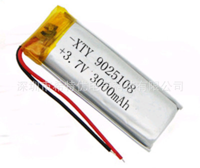 厂家直销3.7v 3000mAh聚合物锂电池大容量电池神麦适用9025108