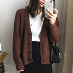 韩国秋冬新款简约百搭开衫毛衣外套