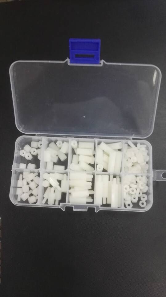 M3塑料尼龙螺丝螺母 150PCS白色尼龙螺丝螺母隔离柱组合套装
