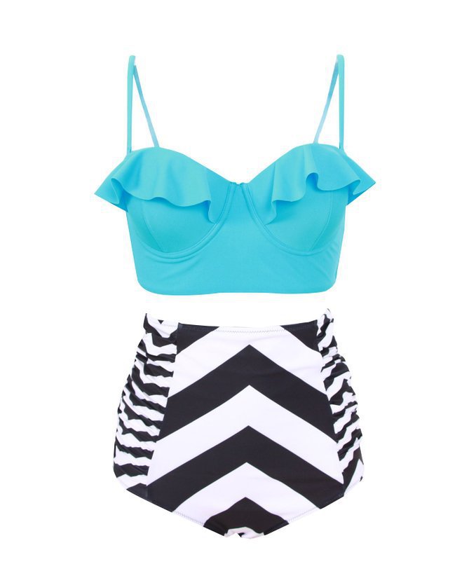 Multicolored Printing Bathing Suit Image 4