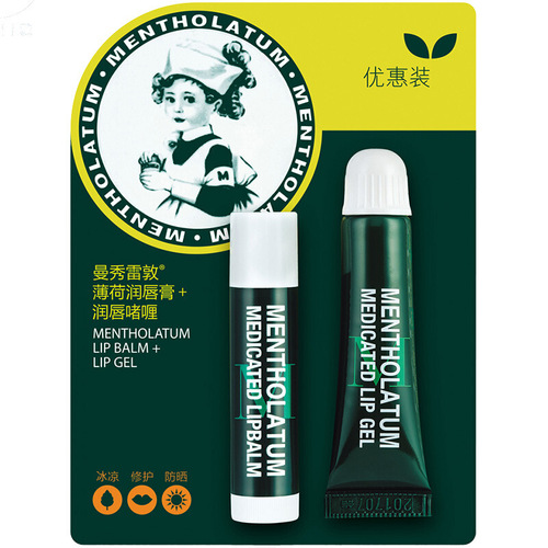 Mentholatum Mint Lip Balm Lip Gel 8g+3.5g Double Pack Colorless Lip Balm