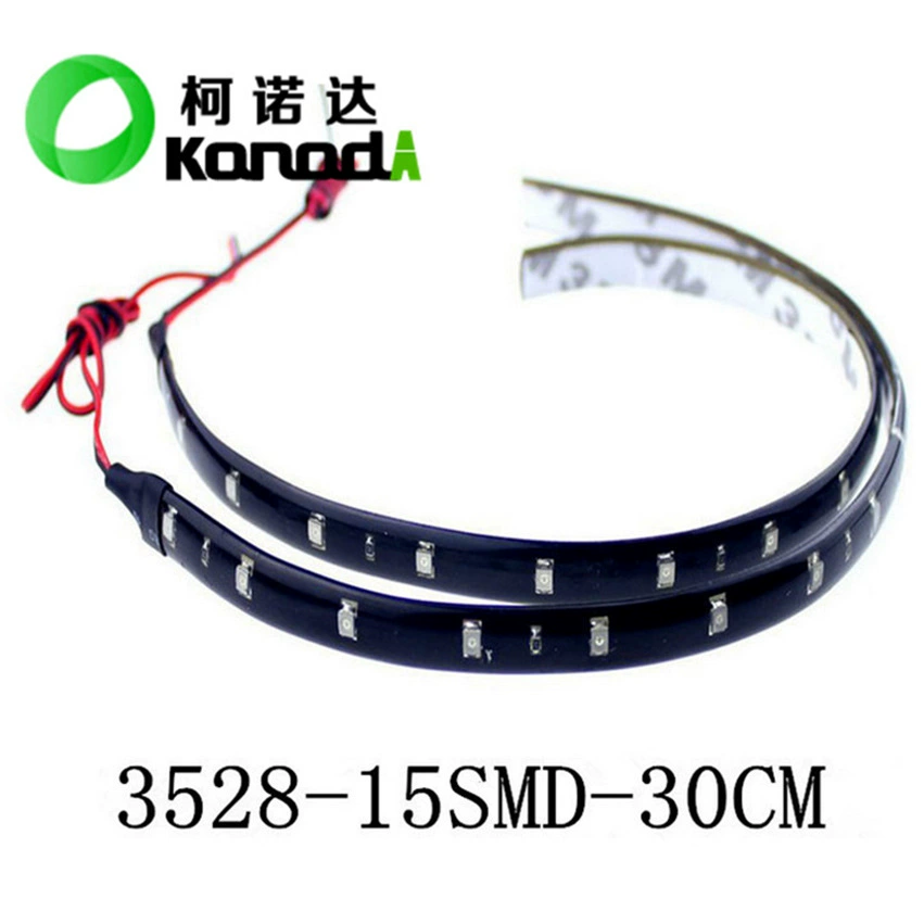 Автомобильная световая полоса 3528 патч водонепроницаемая светодиодная мягкая световая полоса 30CM-15SMD Автомобильная световая полоса 12 В мягкая световая полоса 1210