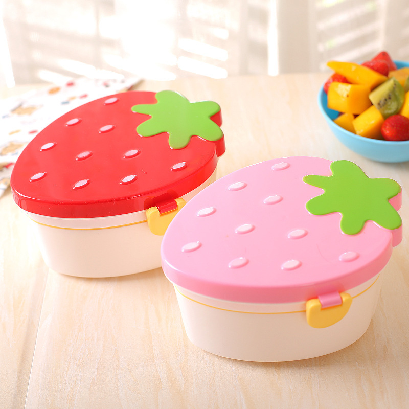 Hong Tai Share Strawberry children Lunch box Cartoon microwave Lunch box student Cute bento box H9105