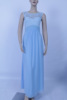 European and American sexy blue lace chiffon long evening dress