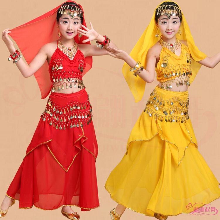 New Children's Dance Clothes Indian Dance Performance Stage Performance Clothes Girls' Belly Dance Children's Ethnic Performance Set