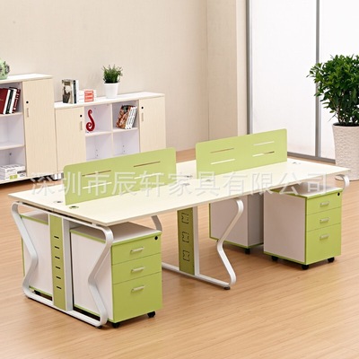 深圳办公家具职员办公桌椅简约现代4/四人员工桌屏风工作位电脑桌|ms