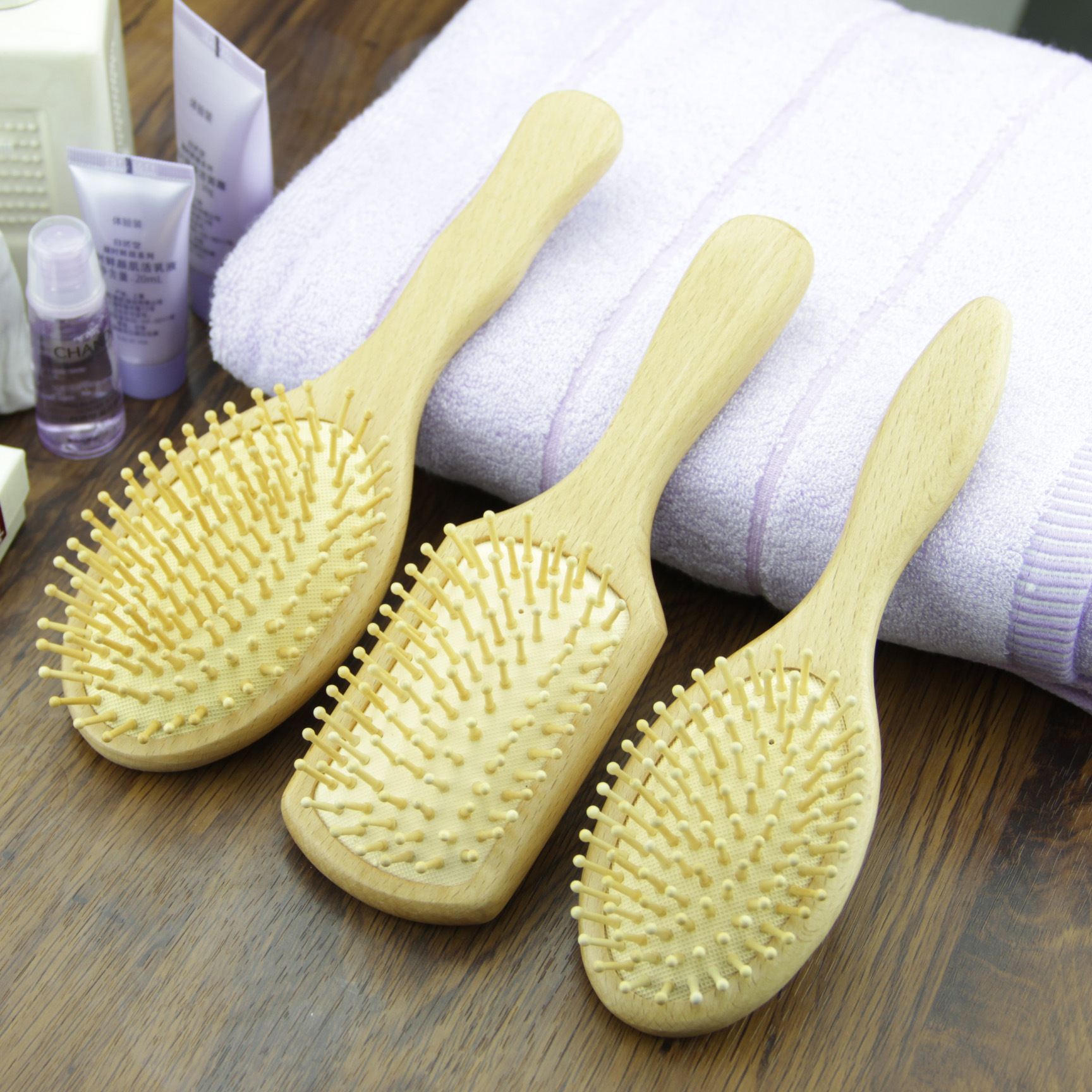 榉木按摩梳氣墊梳木質梳子氣囊梳子按摩頭皮護發梳子