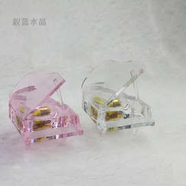 厂家批发可订水晶钢琴摆件工艺品装饰水晶内雕工艺品电视柜摆饰