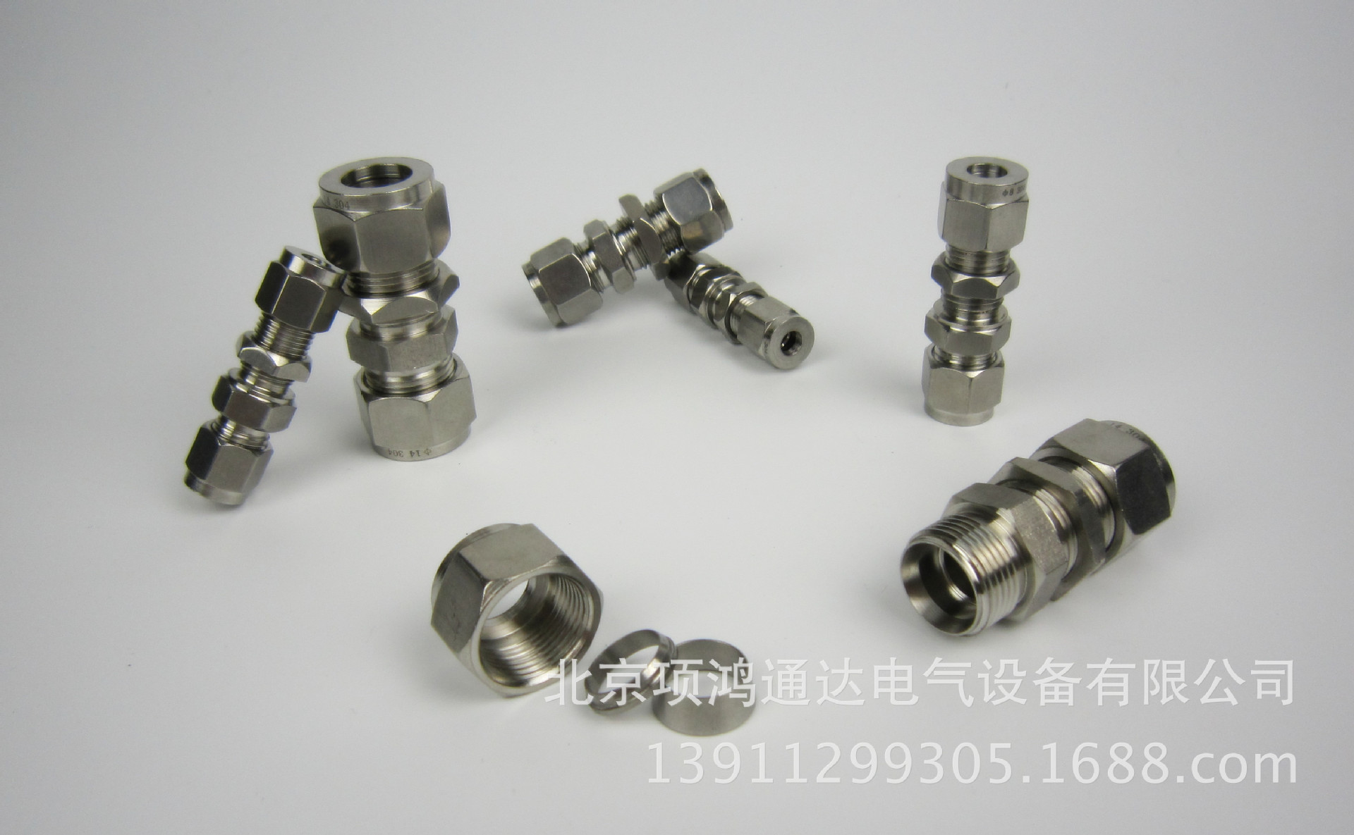 304不锈钢卡套接头直通穿板双头过板3681012MM耐高压气动