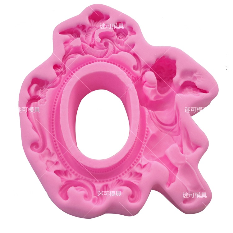 Fondant molde de silicona Ángel gran marco pastel chocolate herramientas para hornear fábrica directa al por mayor