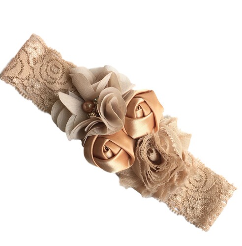 2020 New Rose Ribbon Elastic Hair Band for Children, Chiffon Flower Headband, Baby Hair Accessories Wholesale