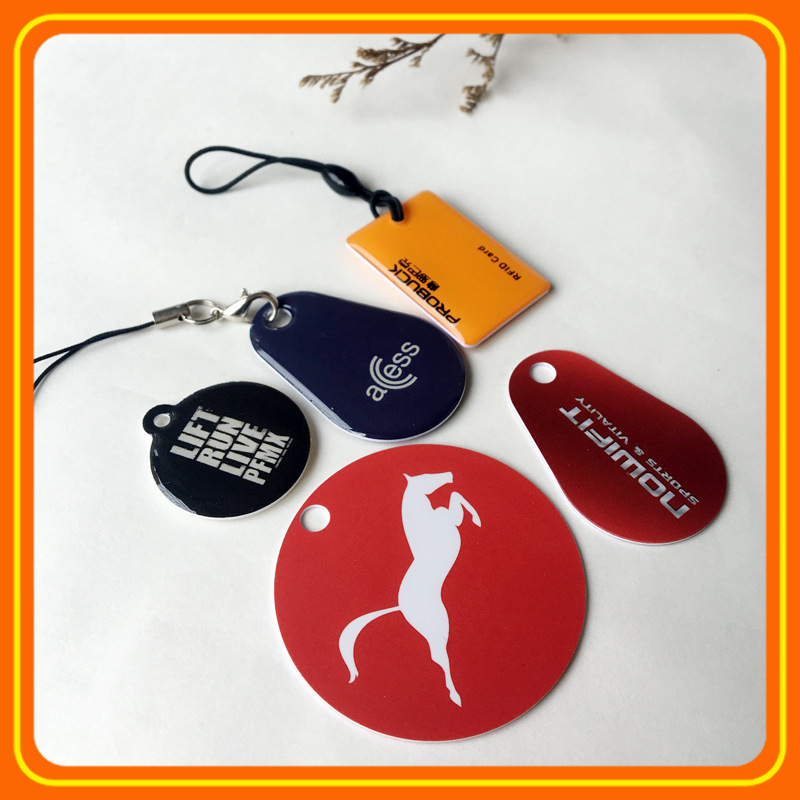 双面滴胶智能M1钥匙扣小卡IC芯片自定义尺寸含吊绳双面印刷流水号