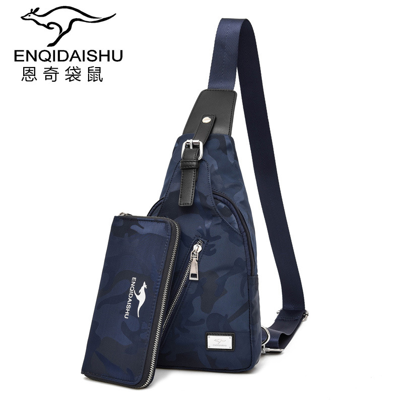 2017新款韩版男士单肩包潮流胸包休闲胸前包男式斜挎包牛津布防水
