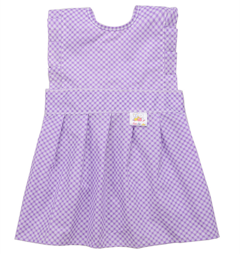 清倉款韓版無袖兒童防水罩衣寶寶格子反穿衣嬰幼兒吃飯衣罩衫圍裙