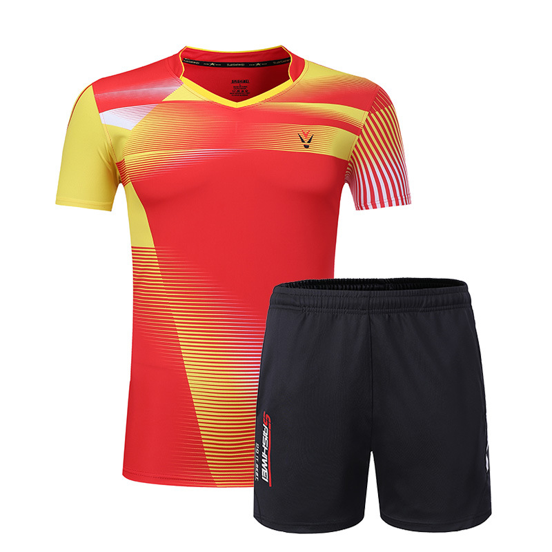 赛事威羽毛球服套装男女短袖短裤上衣情侣运动服装支持印字