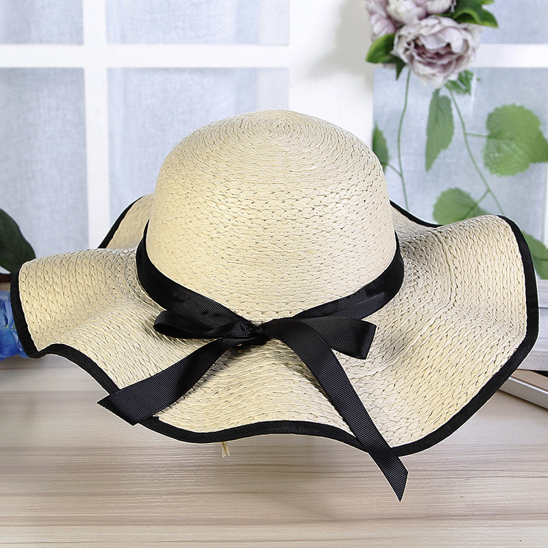 Women's Simple Style Solid Color Wide Eaves Straw Hat display picture 3