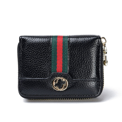 头层牛皮风琴卡包真皮拉链多卡位卡包RFID证件包信用卡包零钱包