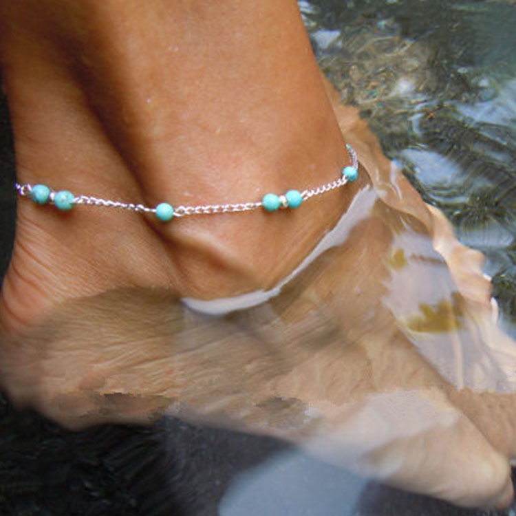 Turquoise Bead Anklet 2