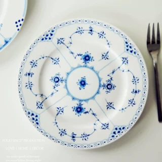 高骨瓷经典青花西餐盘公主蓝唐草意面蛋糕甜点盘北欧牛排早餐平盘