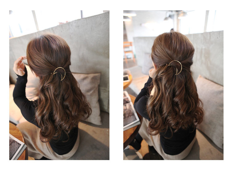 20g Weight Hair Clip Hair Accessories Type 1 Piece Quantity Daily Occasion Alloy Material Moon Pattern Women'S Gender Plating Design Simple Style Style Simple Style Moon Alloy Plating Hair Clip 1 Piece 13