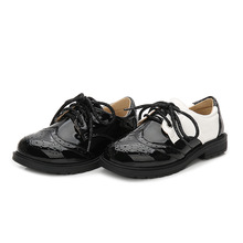 男童黑白皮鞋2025新款英伦风休闲表演出单鞋中大童韩版学生宝宝鞋