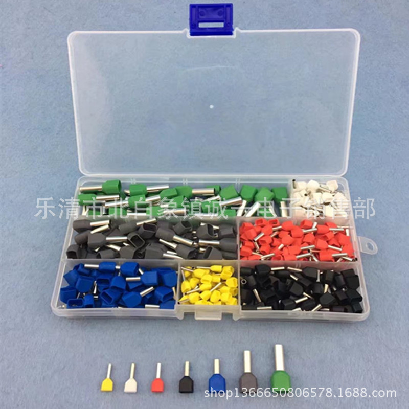 新款370只装 TE双线管形端子7合1组合套装 冷压端子 接线端子