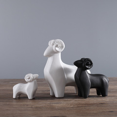 Sanyang Kaitai Home Decoration Modern Simple Nordic Model New House Living Room Study Cute Ceramic Sheep Wholesale