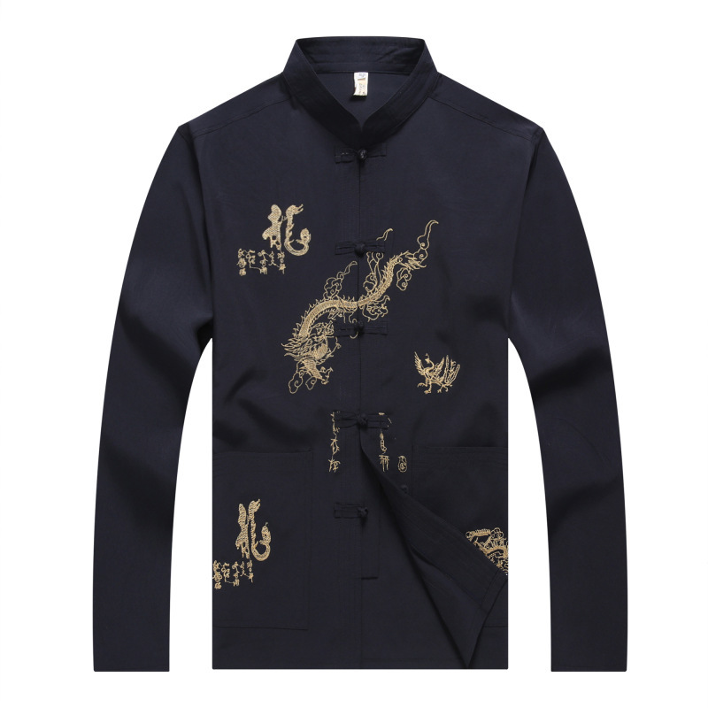 Chinese Tang Style for Men long sleeve Kungfu style national Taiji clothing