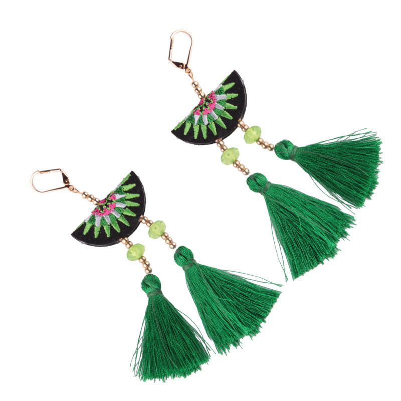 folk-custom alloy hand made earring (Rose pink)NHJQ9301-Rose pink