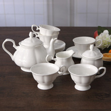 唐山骨瓷咖啡具套裝純白色英式咖啡杯碟咖啡壺批發