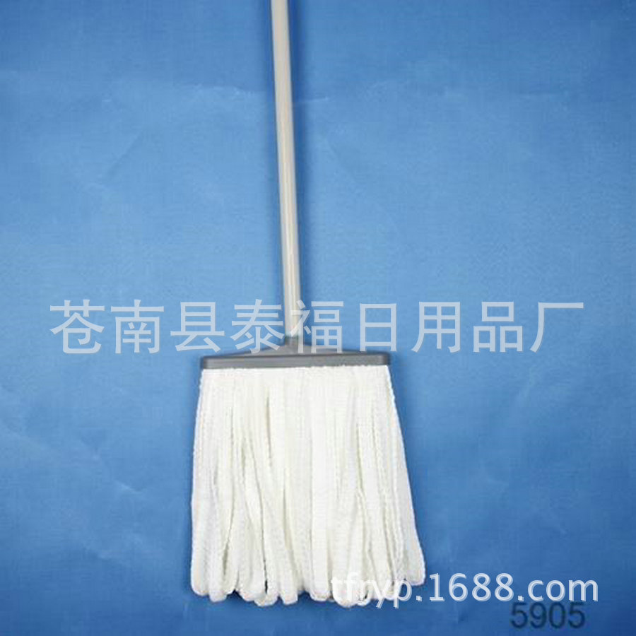 超细纤维绳拖把 编织扁型地拖 带铁杆宽头塑料件地板擦 托把
