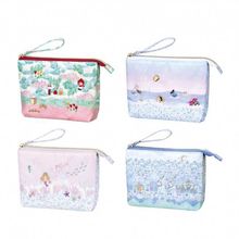 现货日本petit fleur美人鱼 小红帽爱丽丝灰姑娘双层零钱包手机包