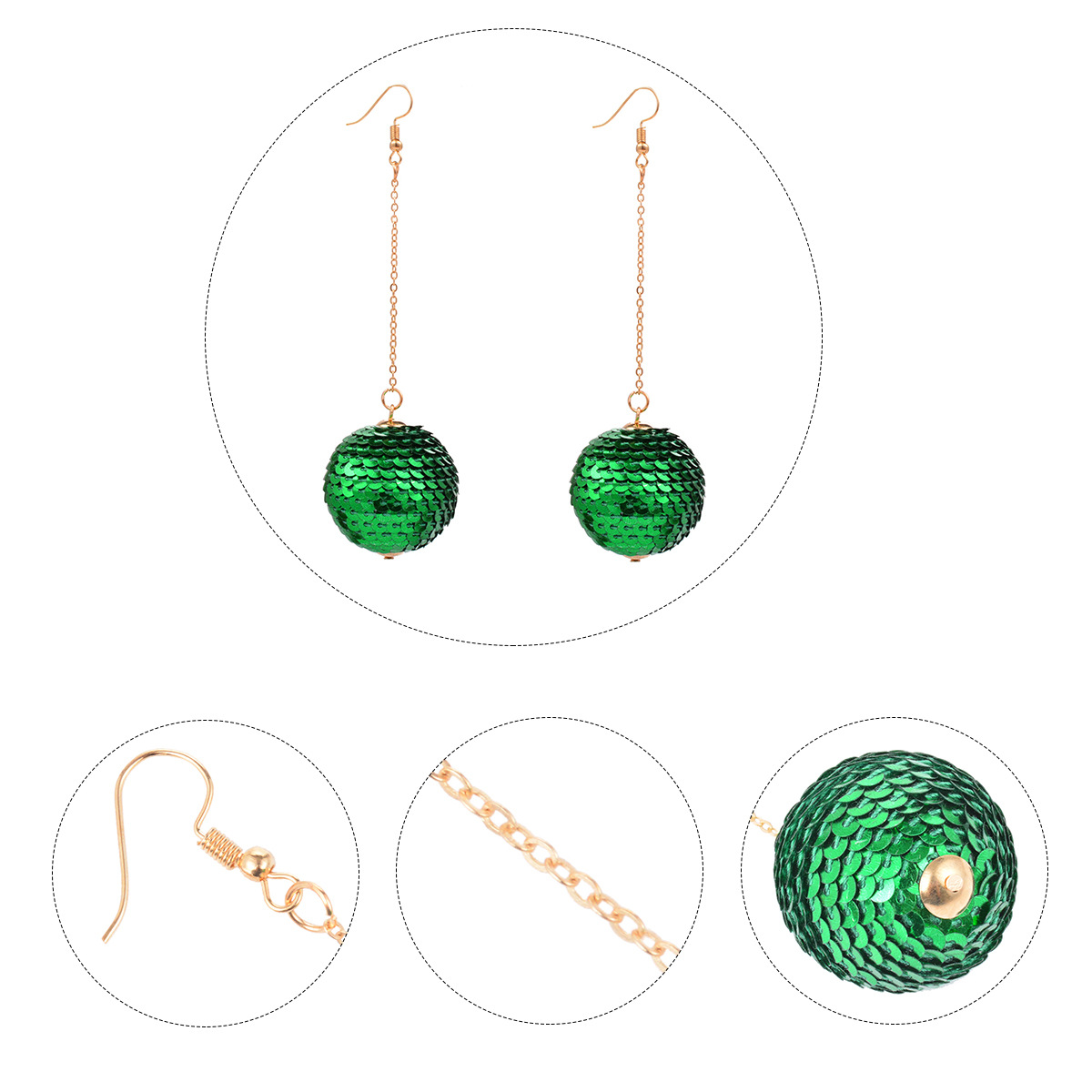 Fashion Simple Earrings Geometric Sequin Ball Pendant Earrings display picture 21