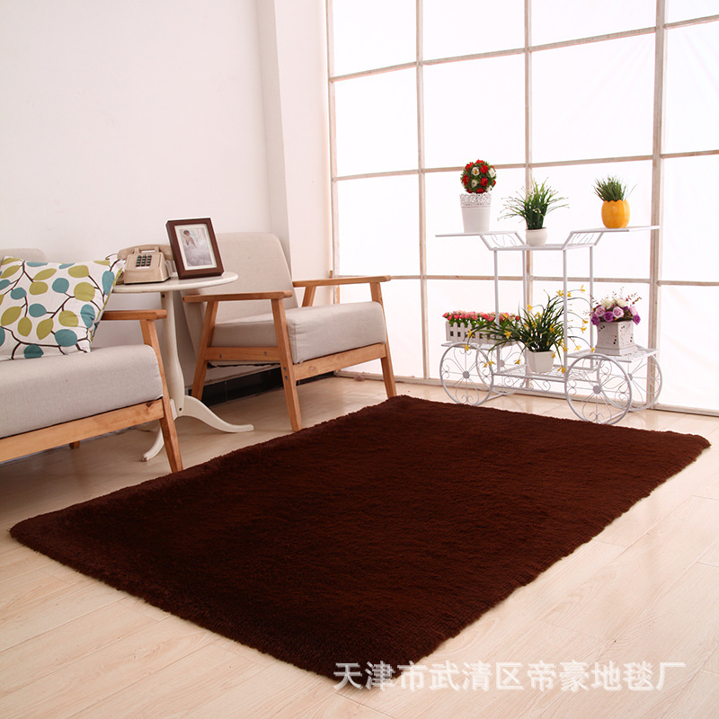 Alfombra de Pelo Largo de Seda Sintética para Sala de Estar, Dormitorio, Junto a la Cama, Resistente a las Manchas y Fácil de Cuidar, Alfombra de Dormitorio