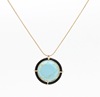 Genuine design accessory, turquoise stone inlay, metal pendant, necklace, European style, simple and elegant design