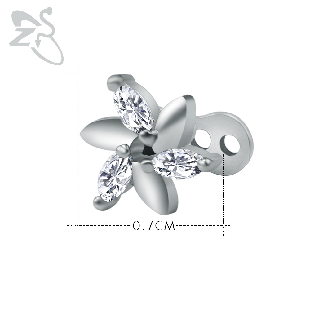 Labret piercing jewelry detail image