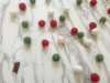 Wool ball skewers: white+red+green (Christmas model)