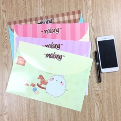 Korean version of cute A4 file bag, information test paper cartoon file bag, stationery storage folder, printable