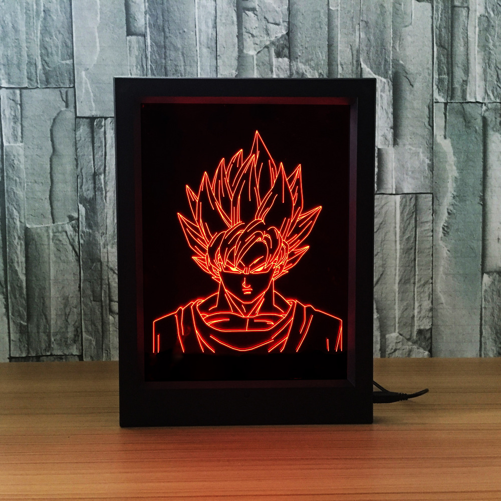 相框式3d小夜灯创意led灯新奇特产品半身七龙珠