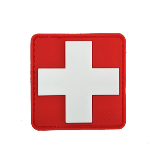 Foreign trade supply PVC rubber Velcro outdoor military fans tactical morale badge red cross medical rescue patch